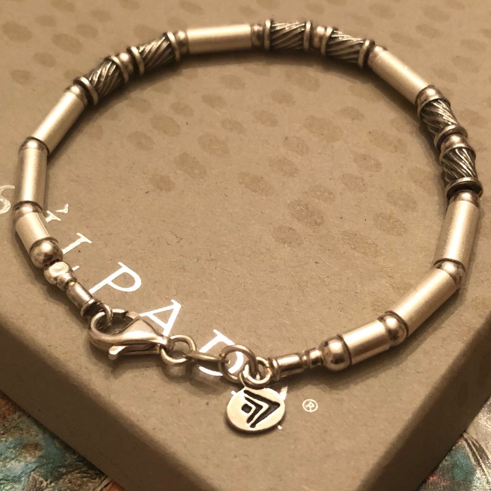 Vintage Silpada Polished and Matte Sterling Silver Bracelet B0477 - Picture 5 of 16